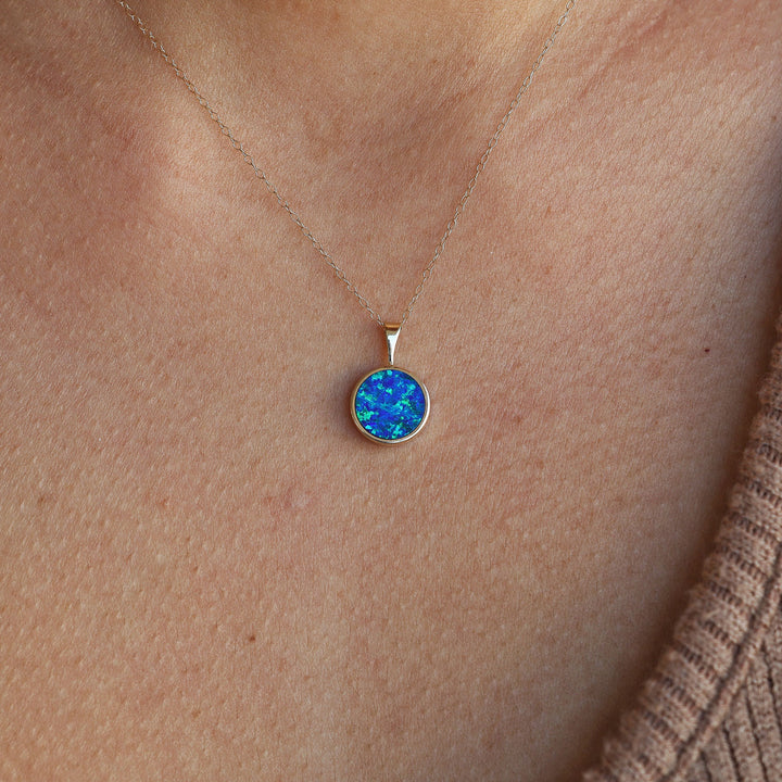 Blue Opal Pendant and/or Stud Earring Set