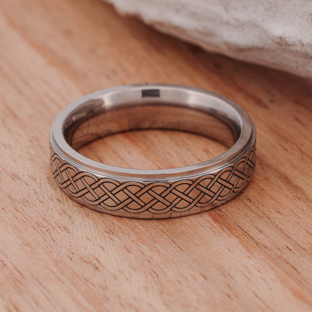 Metal Band with Celtic Knot Engraving
