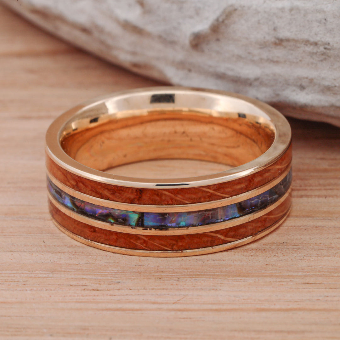 Whiskey Barrel Wood & Abalone Shell