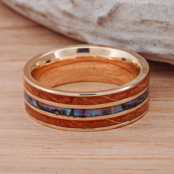 Whiskey Barrel Wood & Abalone Shell