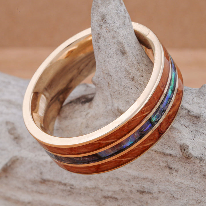 Whiskey Barrel Wood & Abalone Shell