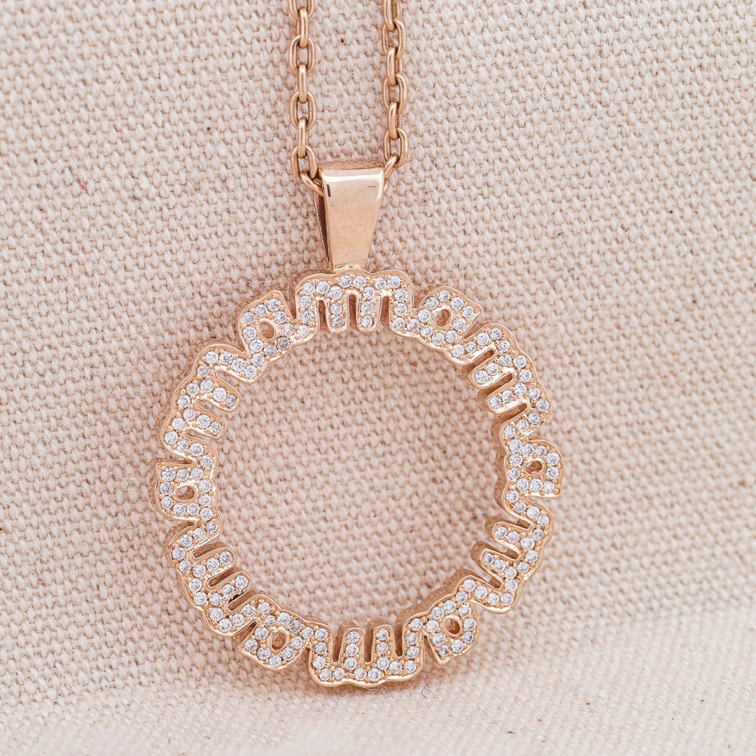 Gold Diamond Mama Pendant