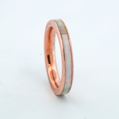 SALE RING - Rose Gold, White Opal - Size 6