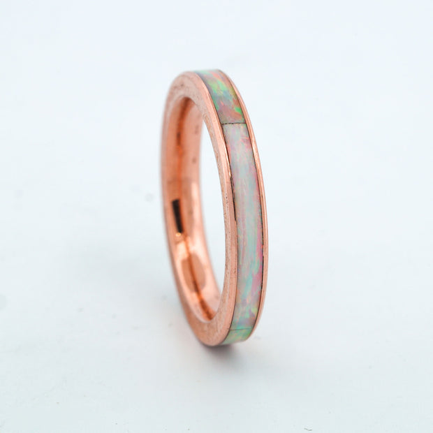SALE RING - Rose Gold, White Opal - Size 6