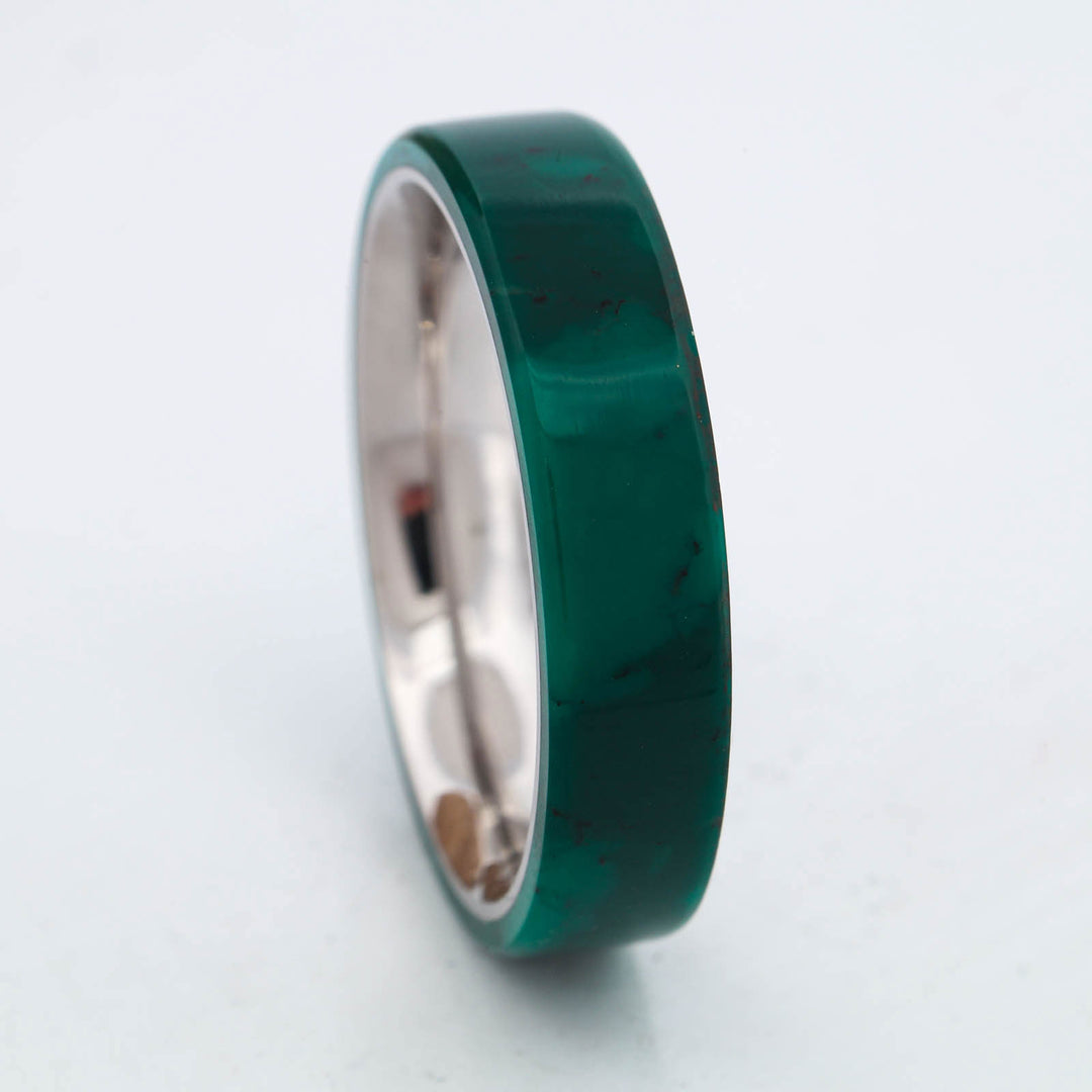SALE RING - Stainless Steel & Imperial Jade - Size 10.5