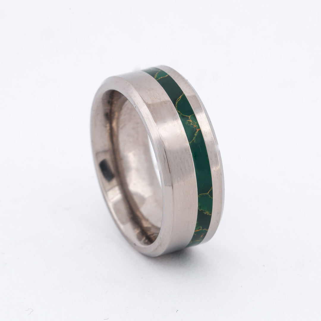 SALE RING - Titanium & Arizona Jade - Size 8