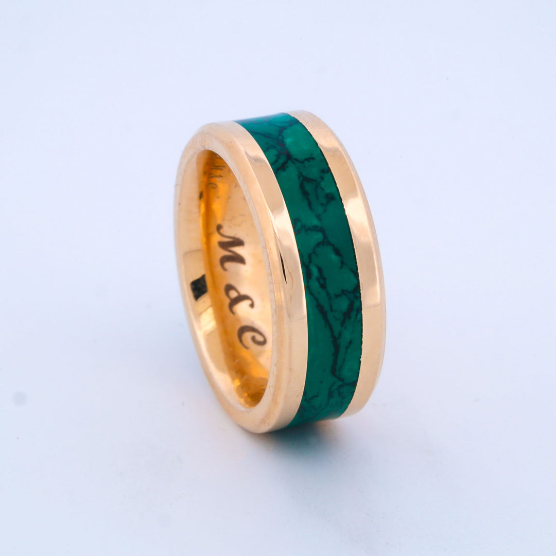 SALE RING - Yellow Gold, & Imperial Jade - Size 6.5