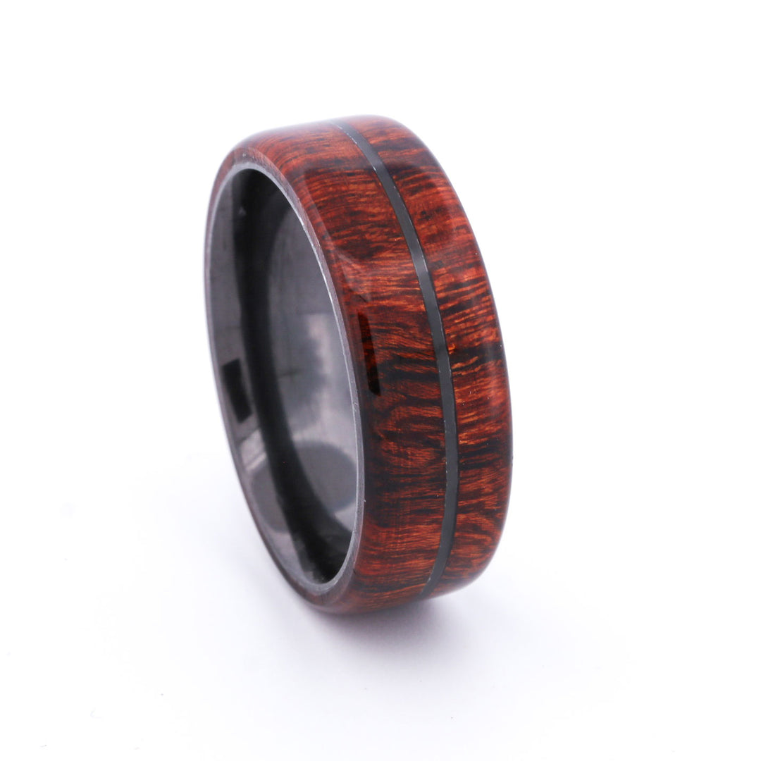 SALE RING - Black Zirconium, & Ironwood - Size 11