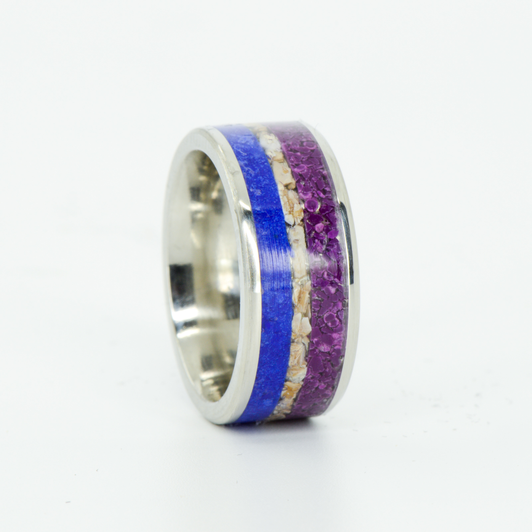 SALE RING - Titanium, Lapis, Whale Bone, Sugilite - Size 5