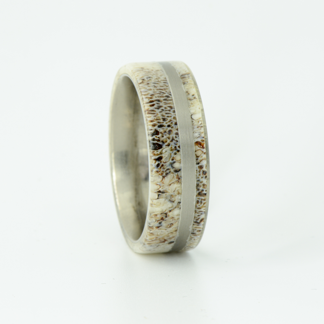 SALE RING - Titanium & Antler - Size 11