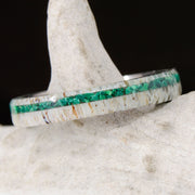 Elk Antler, Green Malachite Stone Inlay