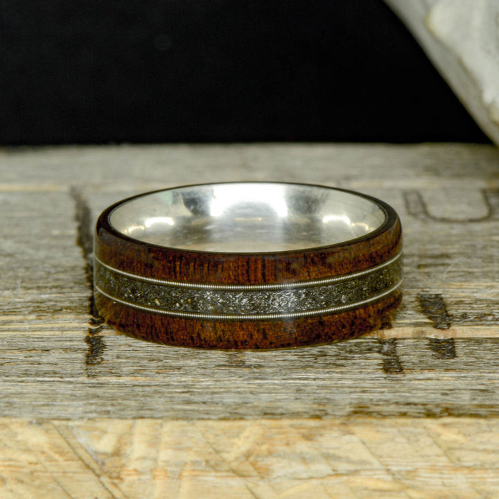 Walnut, Two Guitar Strings, & Meteorite