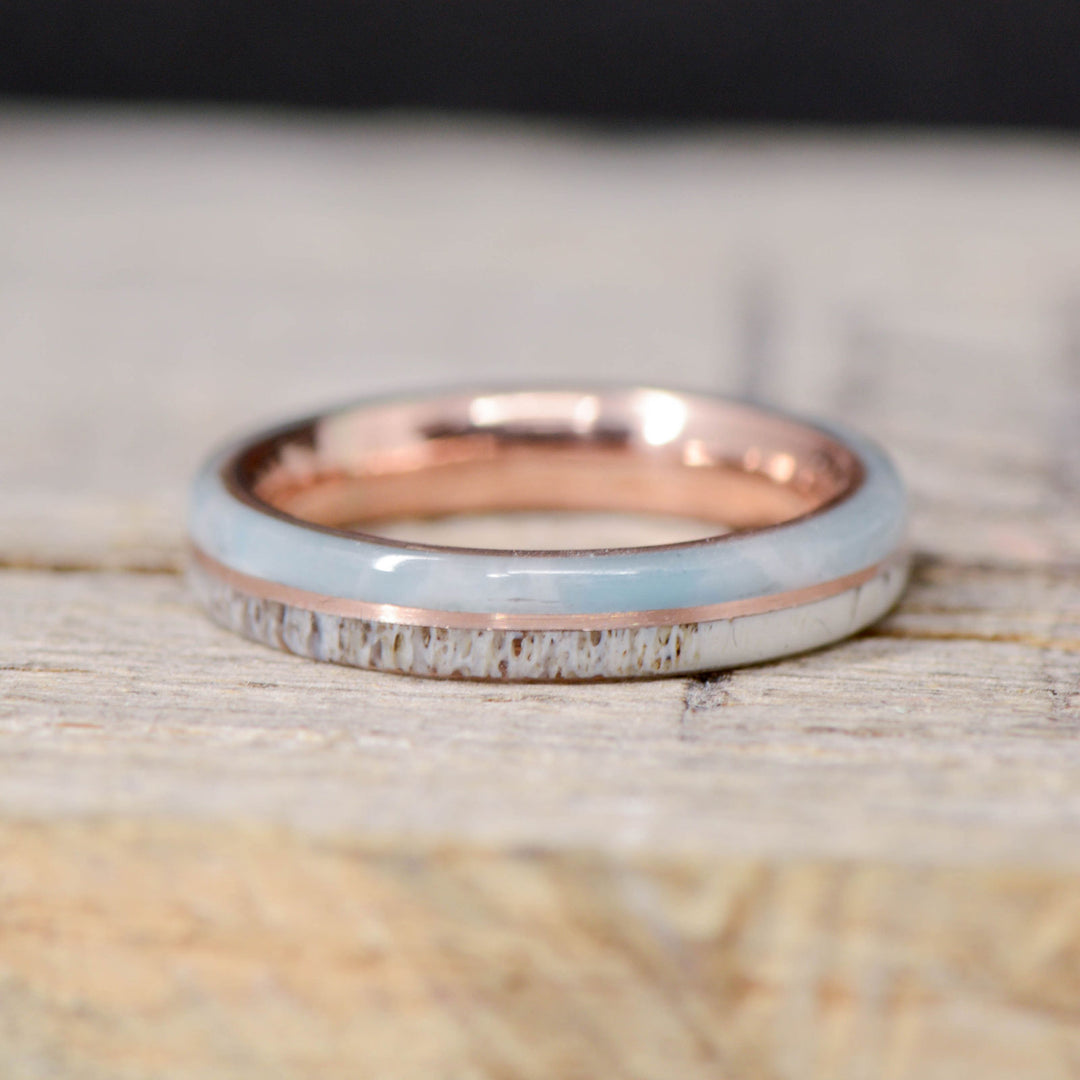 Antler Bloom - Antler, Rose Gold, Larimar