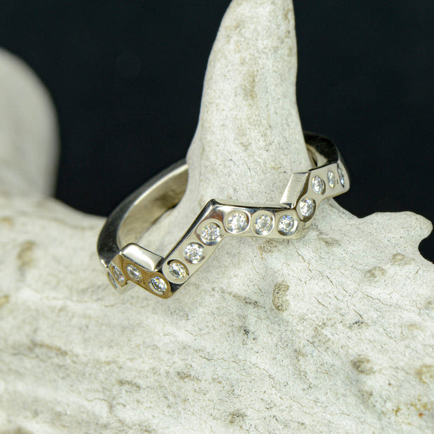 Teton Mountains Engagement Ring - Gold & Diamonds