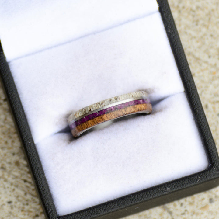 Elk Antler, Metal, Purple Sugilite, Walnut