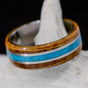 Whiskey Barrel Wood and Turquoise Inlays