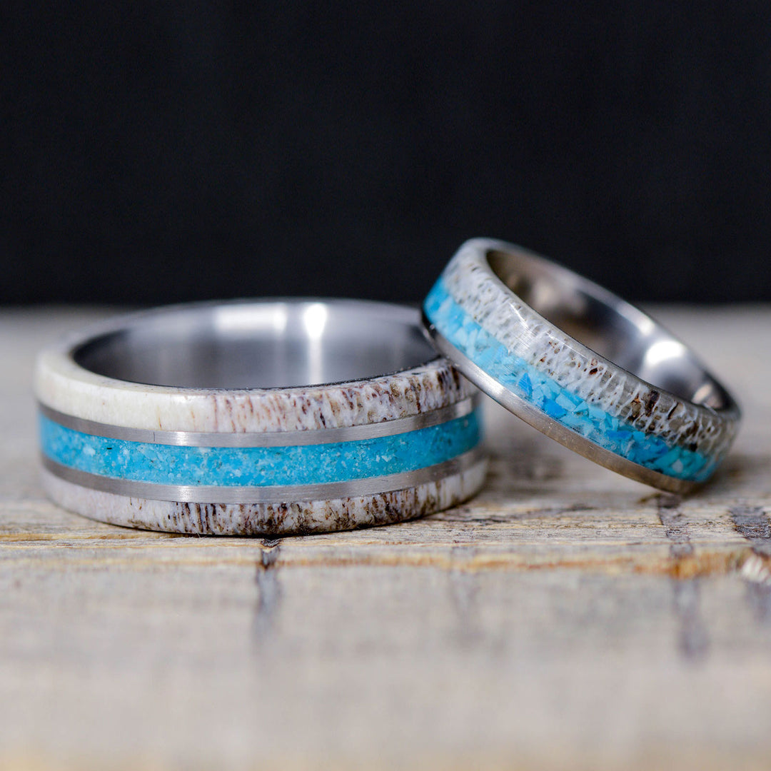 Antler, Turquoise, Metal Line