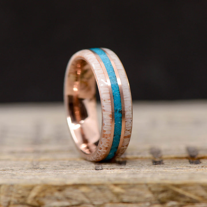 Turquoise, Antler, Rose Gold