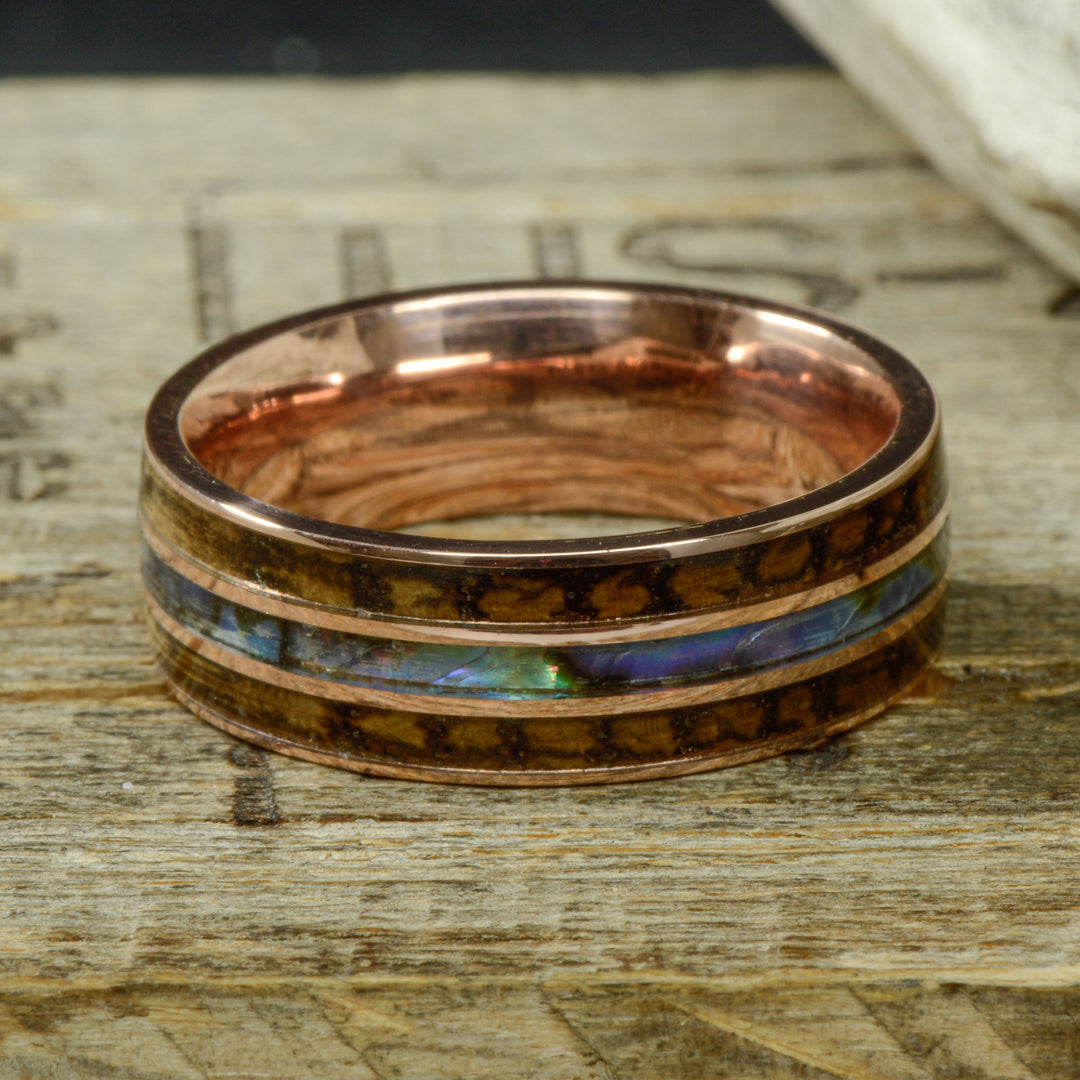 Whiskey Barrel Wood & Abalone Shell