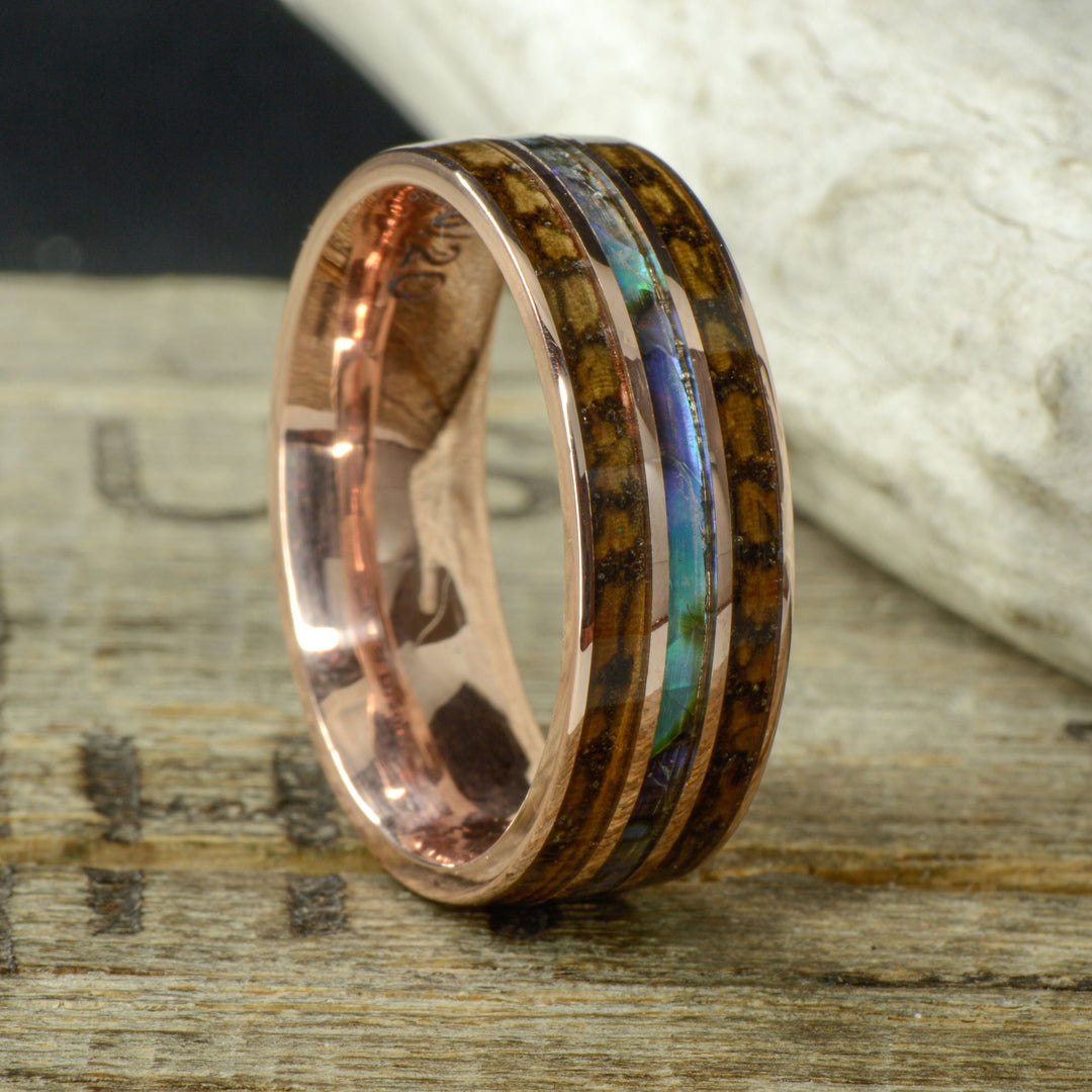 Whiskey Barrel Wood & Abalone Shell