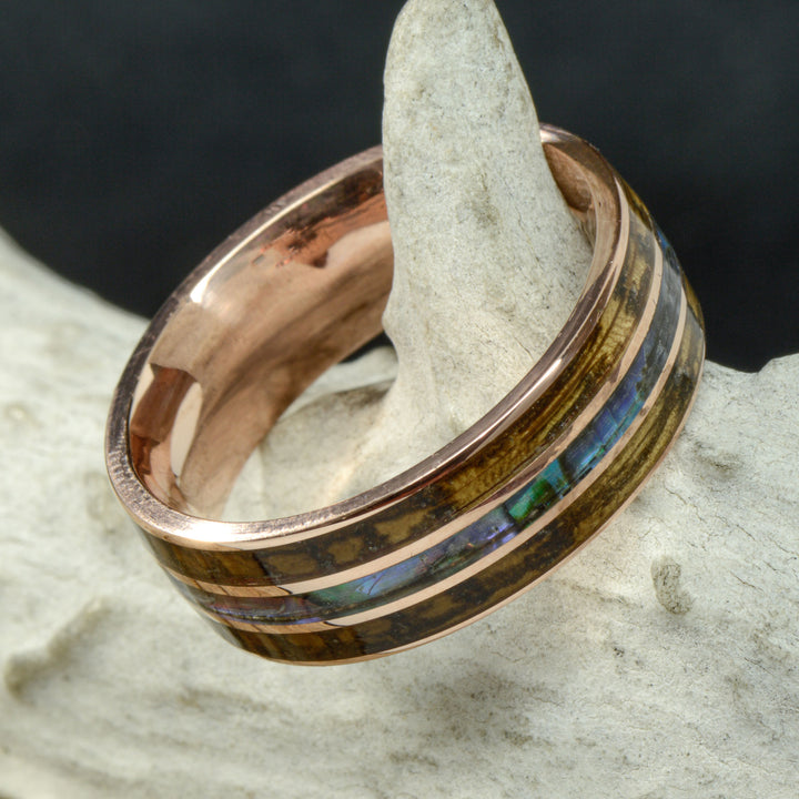 Whiskey Barrel Wood & Abalone Shell