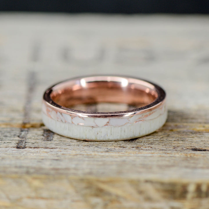 Crushed Elk Ivory, Antler Ring
