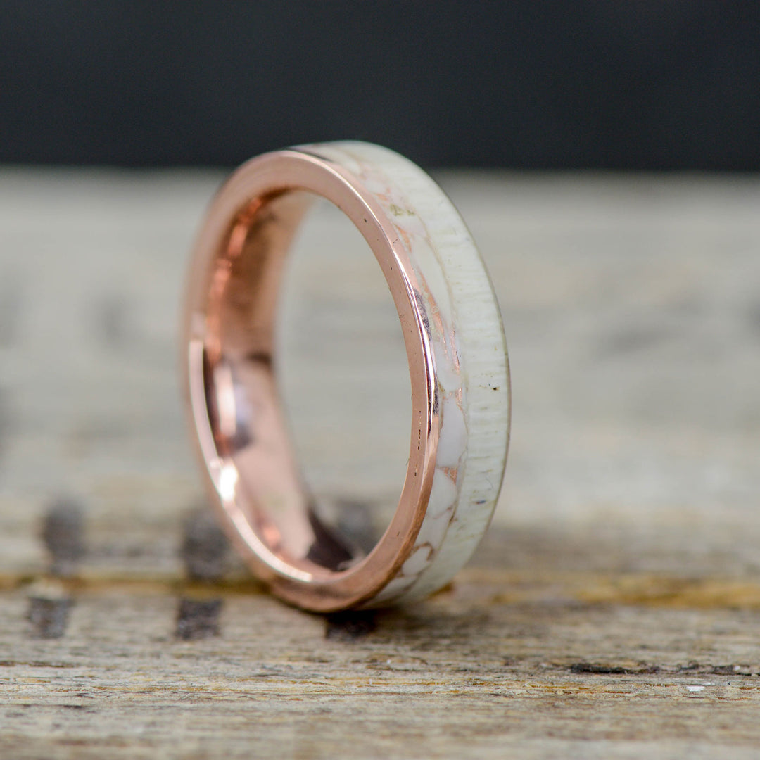 Crushed Elk Ivory, Antler Ring