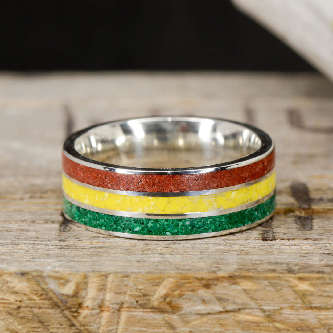 Rasta - Green Malachite, Yellow Canary, Red Opal