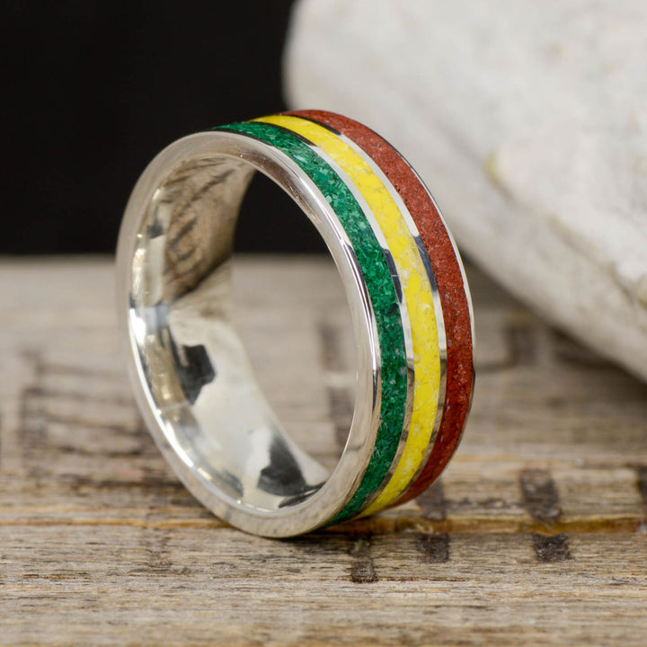 Rasta - Green Malachite, Yellow Canary, Red Opal