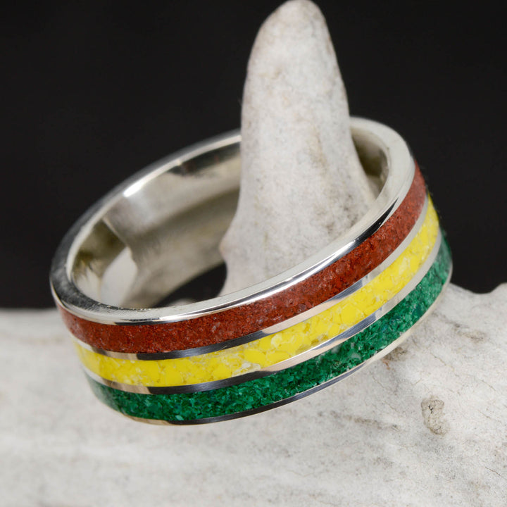 Rasta - Green Malachite, Yellow Canary, Red Opal
