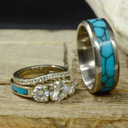 Turquoise & Diamond Engagement Ring