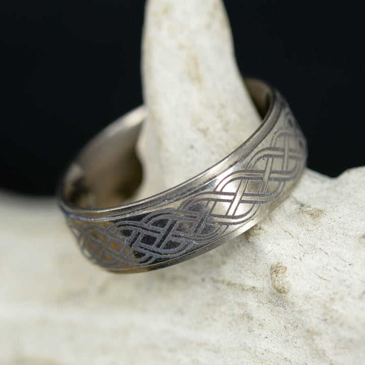 Metal Band with Celtic Knot Engraving