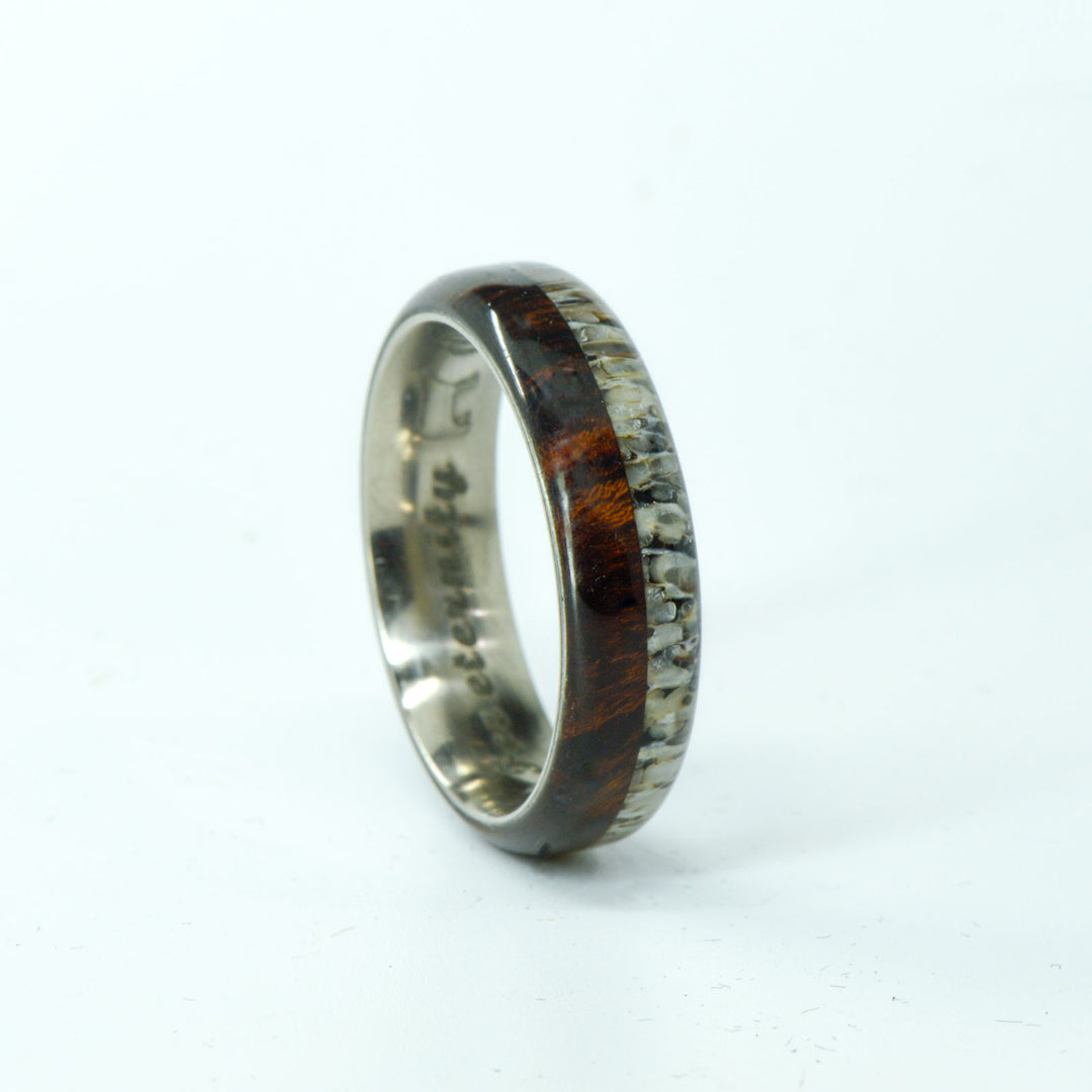 SALE RING - Titanium, Antler, & Ironwood - Size 8.25