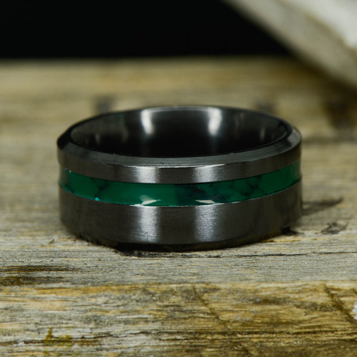 Black Zirconium with Imperial Jade Inlay