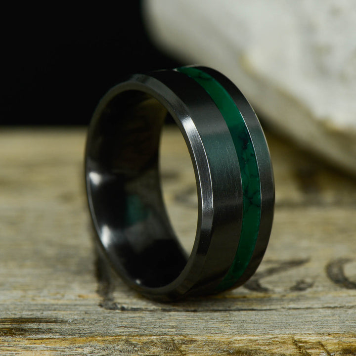 Black Zirconium with Imperial Jade Inlay