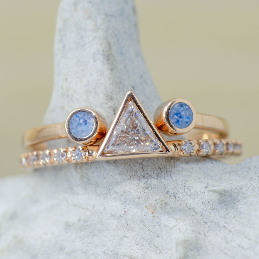 Rose Gold, Guitar String, Opal, Triangle Set Diamond