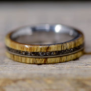 Spalted Maple, Guitar String, and Crushed Meteorite Inlays