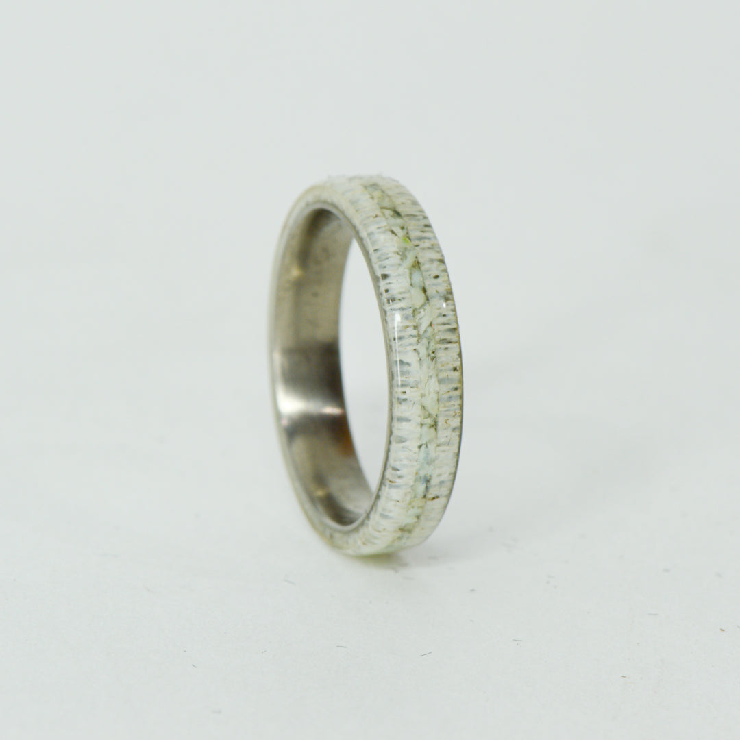 SALE RING - Titanium, Antler, Larimar - Size 5.75