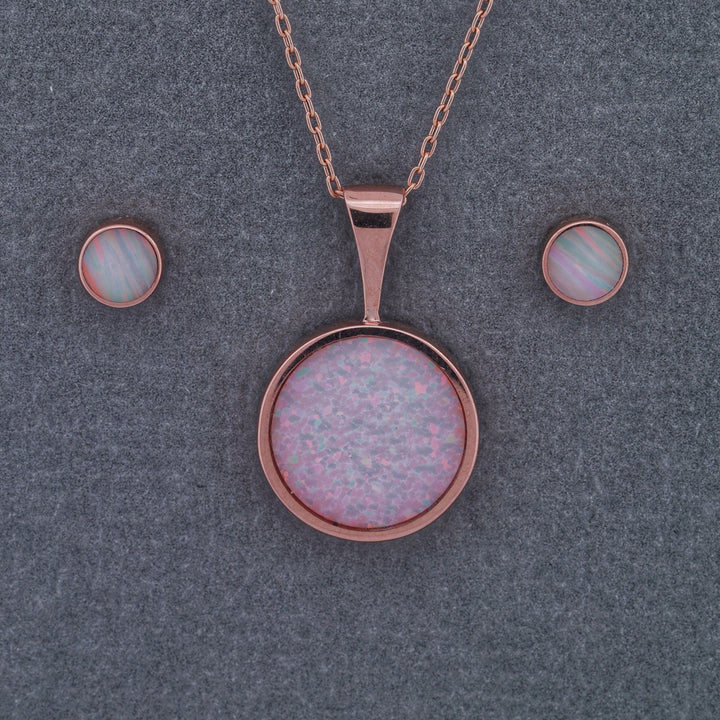 White Opal Pendant and/or Stud Earring Set