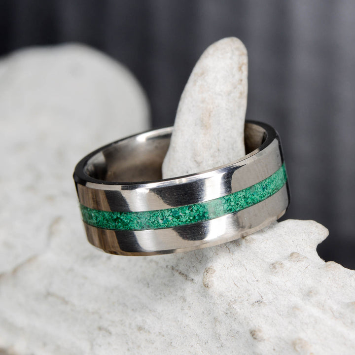 Green Malachite set into Gold Band