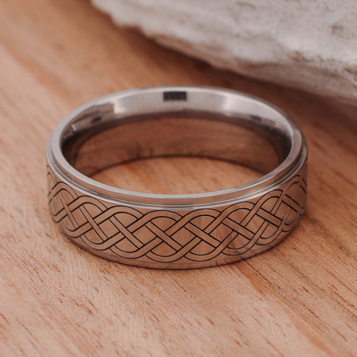 Metal Band with Celtic Knot Engraving