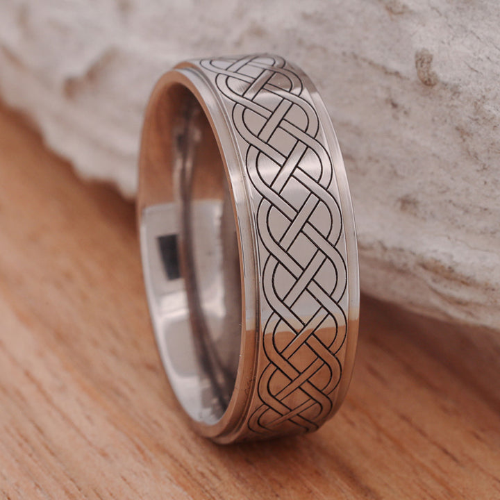 Metal Band with Celtic Knot Engraving