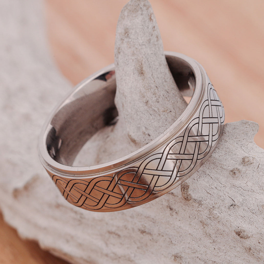 Metal Band with Celtic Knot Engraving