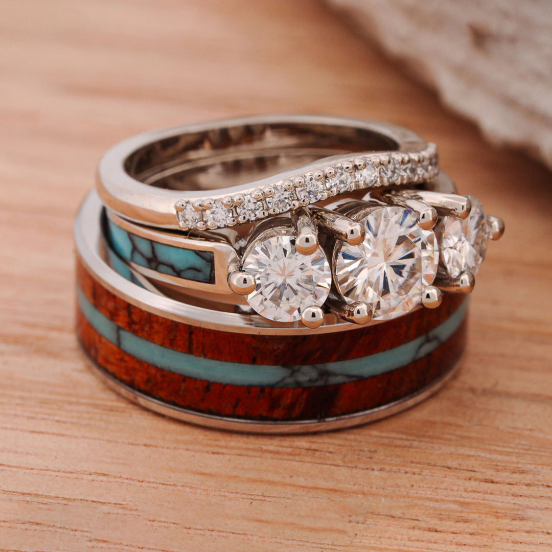 Turquoise, Koa Wood, Diamonds