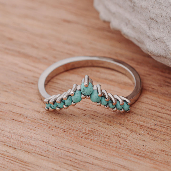 Turquoise Stacking Band V-Ring