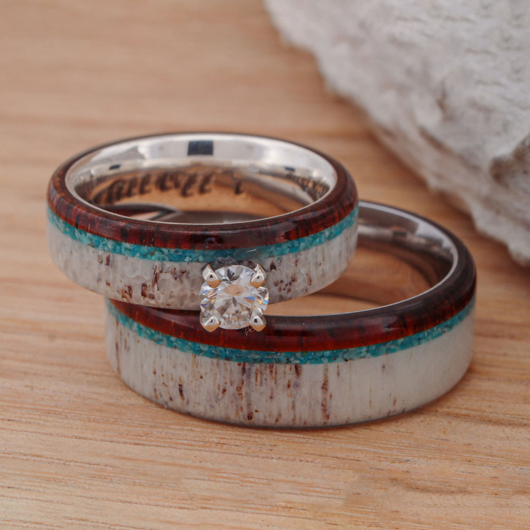 Turquoise, Koa, Antler, and Diamond