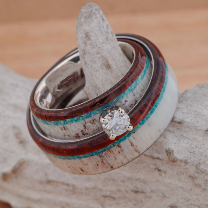 Turquoise, Koa, Antler, and Diamond