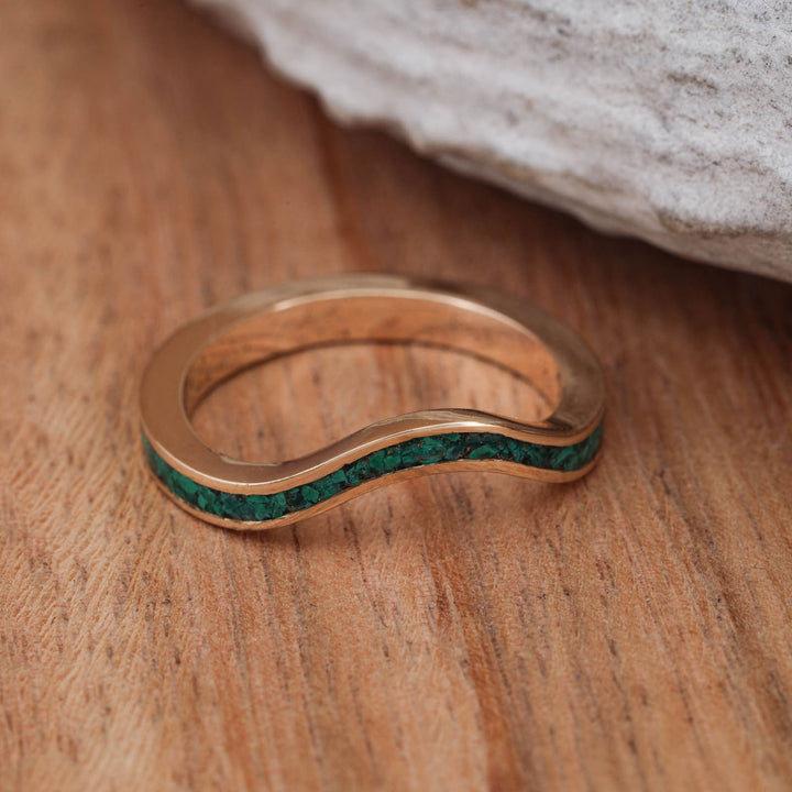 Gold or Silver Malachite U-Ring