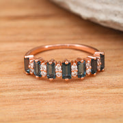 Rose Gold Diamond and Topaz Stacking Band