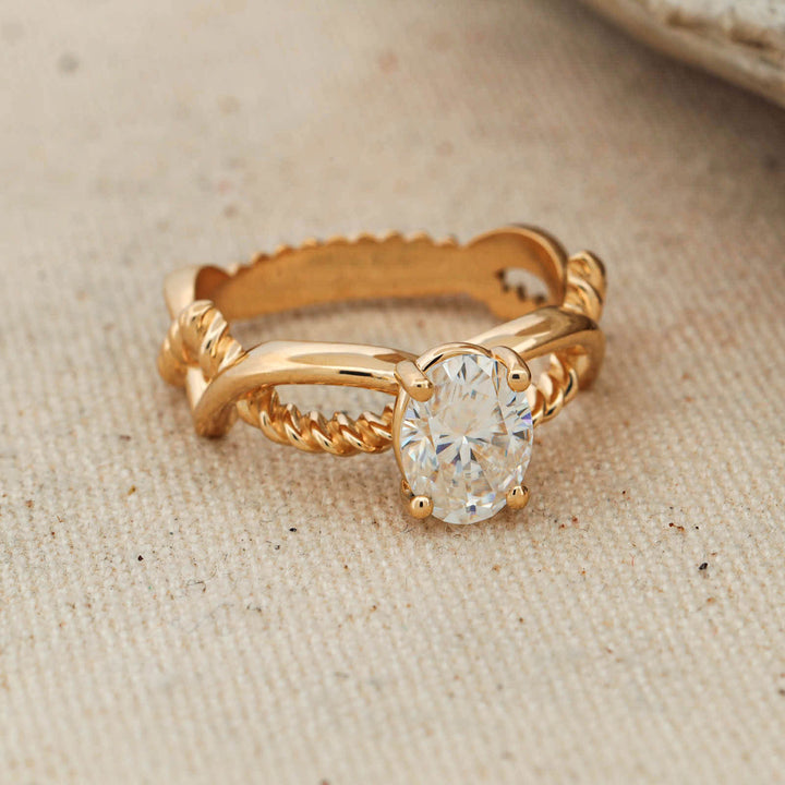 Oval Diamond Solitaire Ring